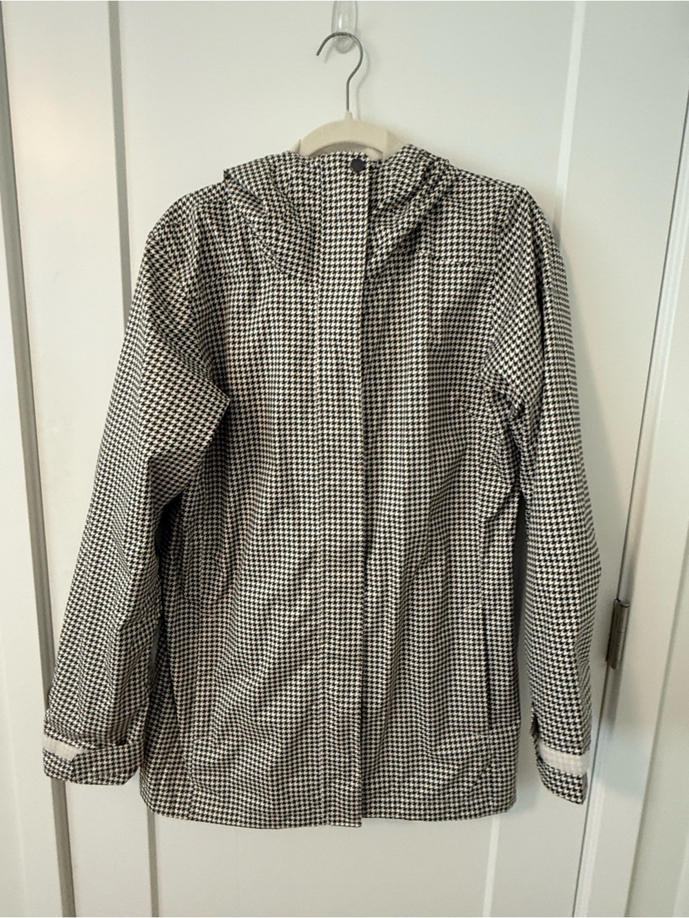 Women’s Columbia Houndstooth Hooded Rain Jacket - Black & White - Size L